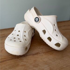 CROCS Kids White Slip-On Clogs with Heel Strap